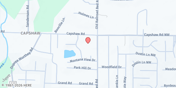 Map showing Good Shepherd UMC at 1418 Old Railroad Bed Rd., Madison, AL