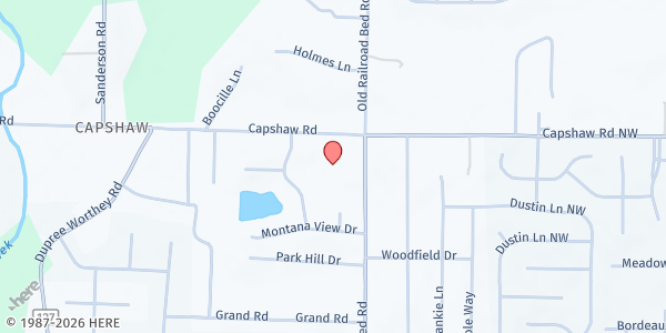 Map showing Good Shepherd UMC at 1418 Old Railroad Bed Road, Madison, AL