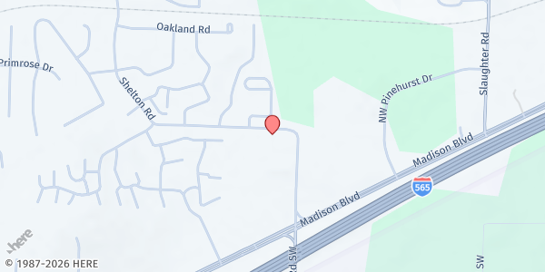 Map showing Madison Mission SDA Church at 183 Shelton Rd, Madison, AL