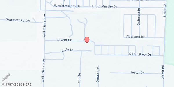Map showing Triana SDA Church at 252 Advent Dr., Madison, AL