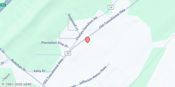 Map showing Serenity Place at 6424 Old Tuscaloosa Highway, McCalla, AL