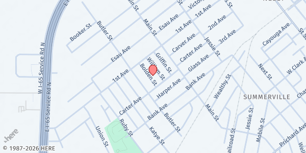 Map showing Apostolic Pentecostal Holy Church of God at 1710 Bolden St., Mobile, AL