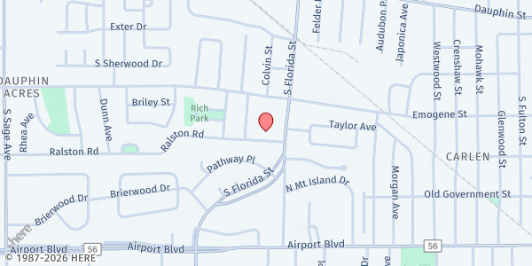 Map showing Catholic Social Services of Mobile at 188 S. Florida St., Mobile, AL