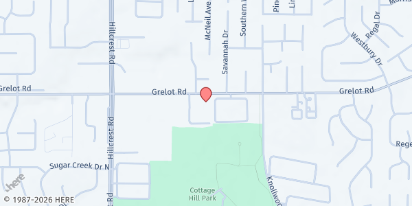 Map showing Christ United Church at 6101 Grelot Road, Mobile, AL