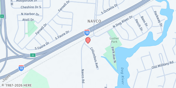 Map showing Gateway Community Outreach at Navco at 1709 Navco Rd., Mobile, AL