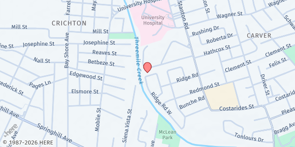 Map showing Goodwill Gulf Coast Digital Skills Center at 2440 Gordon Smith Dr, Mobile, AL