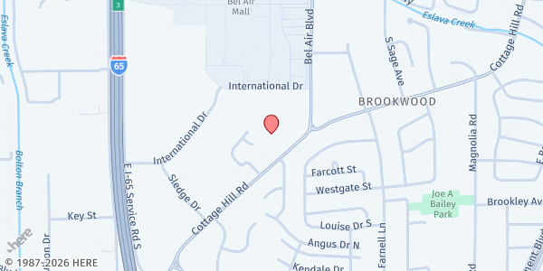 Map showing Gulf Coast Family Center of Mobile at 3100 Cottage Hill Rd., building 2 suite 202, Mobile, AL