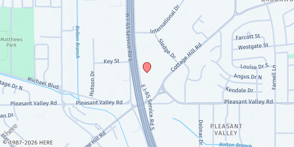 Map showing Harvest Church at 1275 East I-65 Service Rd., Mobile, AL
