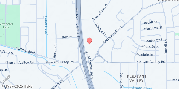 Map showing Harvest Church at 1275 E. Interstate 65 Service Rd. S., Mobile, AL