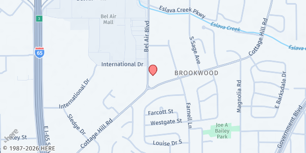 Map showing MAEF Workforce Center at 605 Bel Air Blvd, Mobile, AL