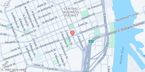 Map showing Mobile Hygiene Pantry at Mobile Hygiene Pantry, Mobile, AL