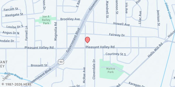 Map showing New Beginnings Seventh-Day Adventist Church at 855 McRae Ave., Mobile, AL