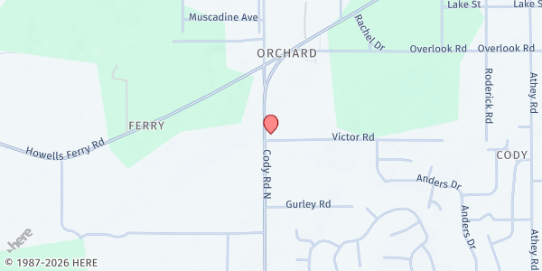 Map showing New Generation Church at 1350 Cody Rd. N., Mobile, AL
