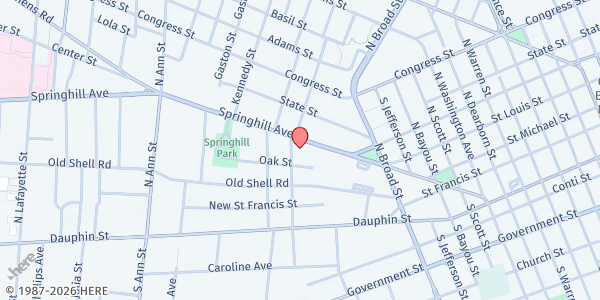 Map showing New Hope Outreach Ministry at 308 S. Dearborn St., Mobile, AL
