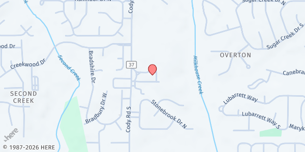 Map showing Our Savior Catholic Church - St. Vincent de Paul Society at 1801 Cody Rd., Mobile, AL