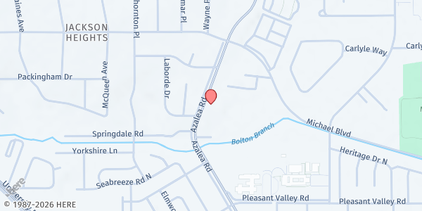 Map showing St. Mark Methodist Church - Society of St. Stephen at 439 Azalea Rd., Mobile, AL