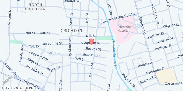 Map showing St. Stephen African Methodist Episcopal Church at 2707 Josephine St., Mobile, AL