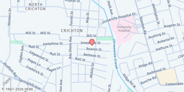 Map showing St. Stephen AME Church at 2707 Josephine St., Mobile, AL