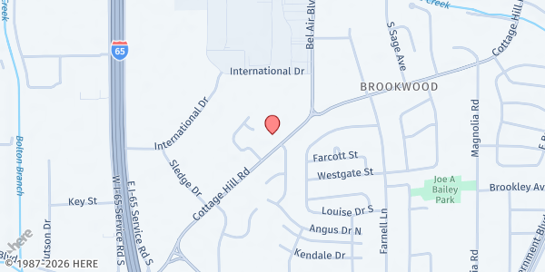 Map showing The Family Center at 3100 Cottage Hill Rd, Mobile, AL
