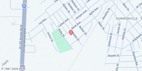 Map showing The New Pleasant View Baptist Church at 1517 Katye St., Mobile, AL