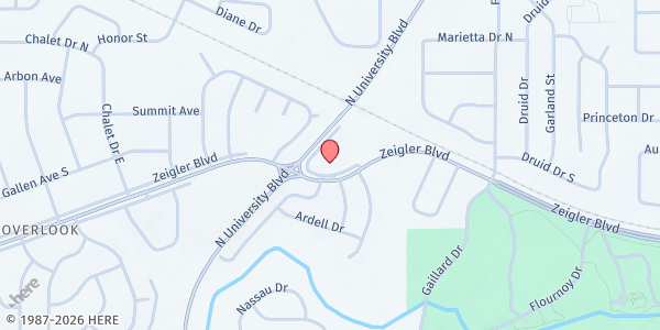 Map showing Truly Anointed Reconciliation Ministries at 5450 Zeigler Blvd., Mobile, AL