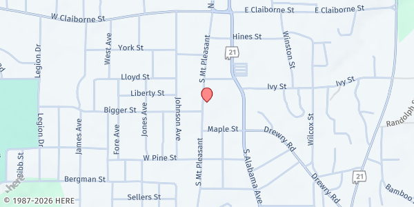 Map showing Monroeville Elementary at 297 S Mt Pleasant Ave, Monroeville, AL