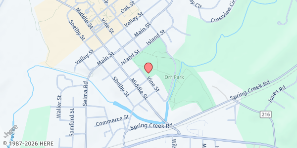 Map showing Montevallo Mobile Pantry at 420 Vine Street, Montevallo, AL