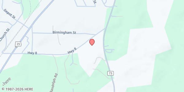 Map showing Upper Room Church at 656 Co. Rd. 8, Montevallo, AL