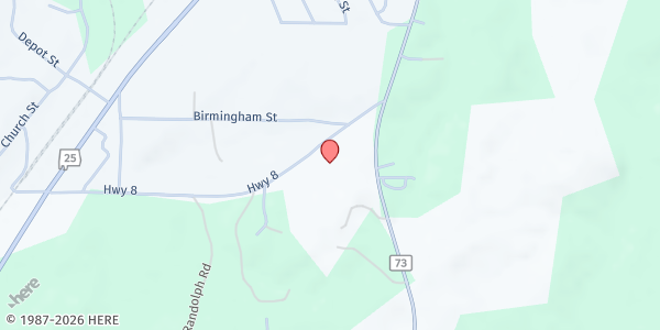 Map showing Upper Room Church at 656 Co Rd 8, Montevallo, AL