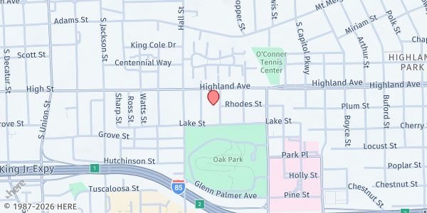 Map showing Bethany SDA Church at 722 Cedar St., Montgomery, AL