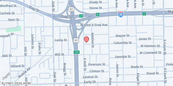 Map showing Church of Christ Food Pantry at 945 S. Holt St., Montgomery, AL