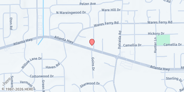Map showing Dalraida Global Methodist Church at 3817 Atlanta Hwy., Montgomery, AL