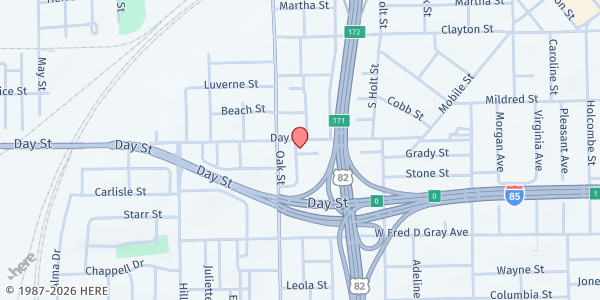 Map showing Day Street Missionary Baptist Church at 861 Day St., Montgomery, AL