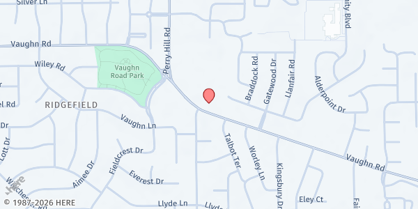 Map showing Evangel Church at 3975 Vaughn Rd., Montgomery, AL