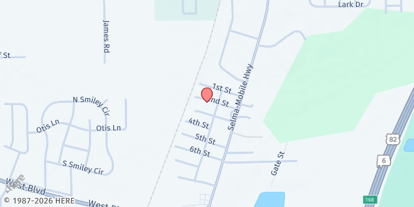 Map showing First Baptist Church Greater Washington Park at 2818 3rd St., Montgomery, AL