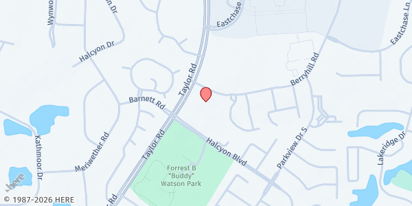 Map showing First Christian Church at 1705 Taylor Rd., Montgomery, AL