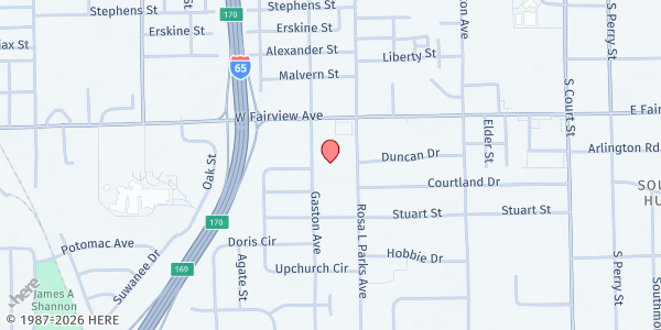 Map showing Metropolitan UMC at The Beacon Center at 3091 Gaston Ave., Montgomery, AL