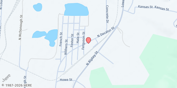 Map showing Newtown Church of Christ at 1708 N. Decatur St., Montgomery, AL