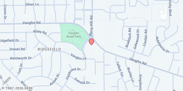 Map showing Vaughn Park Church of Christ at 3800 Vaughn Rd., Montgomery, AL