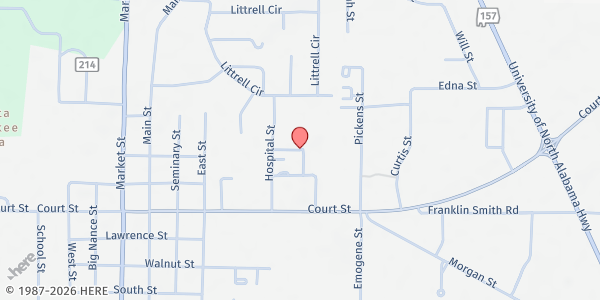 Map showing The Good Samaritan at 144 Medical Circle, Moulton, AL