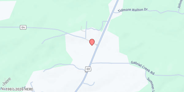 Map showing Greater Miracle House of Prayer at 36267 AL-69, Moundville, AL