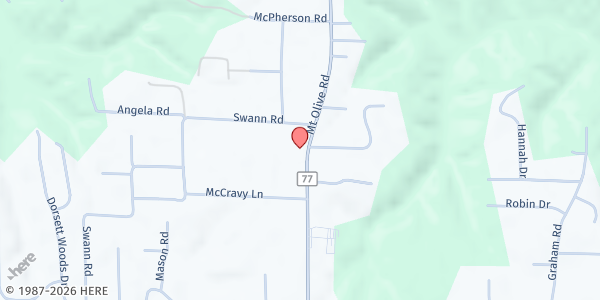 Map showing North Jefferson Baptist Association Caring Center at 3396 Mount Olive Road, Mount Olive, AL