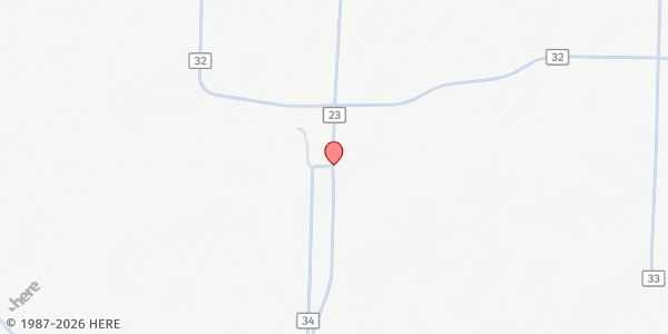 Map showing Mt. Hope Baptist Church at 7771 Co. Rd. 23, Mt Hope, AL