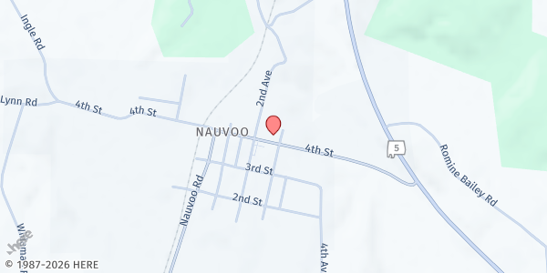 Map showing Christian's Place Mission at 300 4th St., Nauvoo, AL
