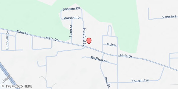 Map showing The CARE Center at 5414 Main Dr., New Hope, AL