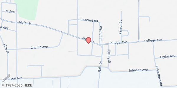 Map showing The CARE Center at 5410 Main Drive, New Hope, AL