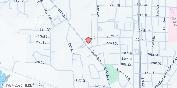 Map showing New Dimensions Ministries at 2200 Main Ave., Northport, AL