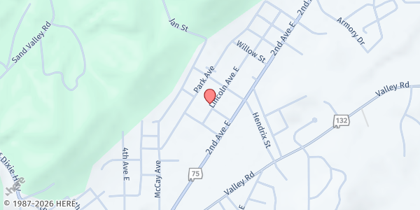 Map showing Hope House, Inc. at 1000 Lincoln Ave., Oneonta, AL