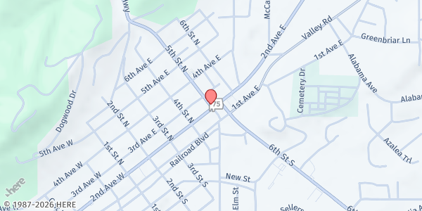 Map showing Mountain Pointe Ministries at 47350 US-231, Oneonta, AL