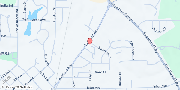 Map showing Christian Care Ministries at 1000 Samford Ct., Opelika, AL